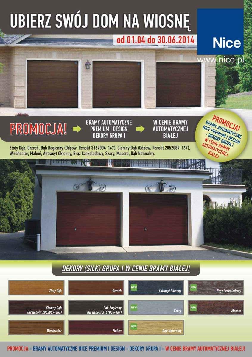 Automatyczne bramy garażowe Nice z rabatem nawet 1 020,00 netto! Automatyczne bramy garażowe Nice z rabatem nawet 1 020,00 netto!