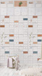 mock up poster frame in children bedroom, scandinavian style int