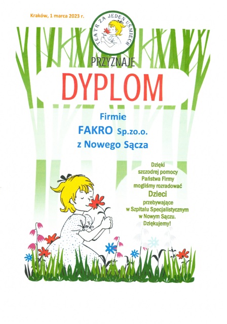 FAKRO rozdaje uśmiechy Dyplom_FAKRO_rozdaje_usmiechy