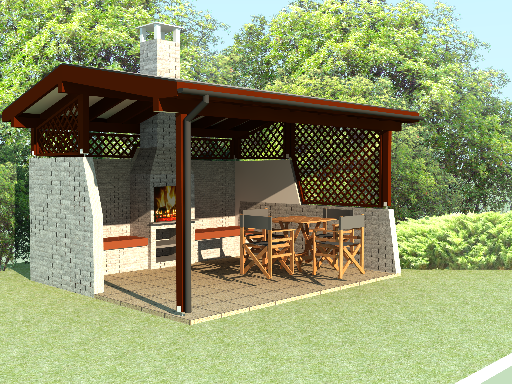 Fot. Jadar, nowoczesny grill z cegły łupanej