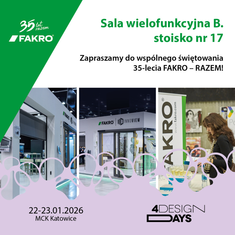 Jubileuszowa 10. edycja 4 Design Days z udziałem FAKRO 4DD FAKRO 1200x1200 FB