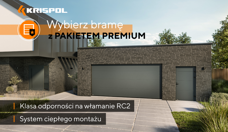 Marka KRISPOL wprowadza do oferty bramę garażową z pakietem PREMIUM Marka KRISPOL wprowadza do oferty bramę garażową z pakietem PREMIUM