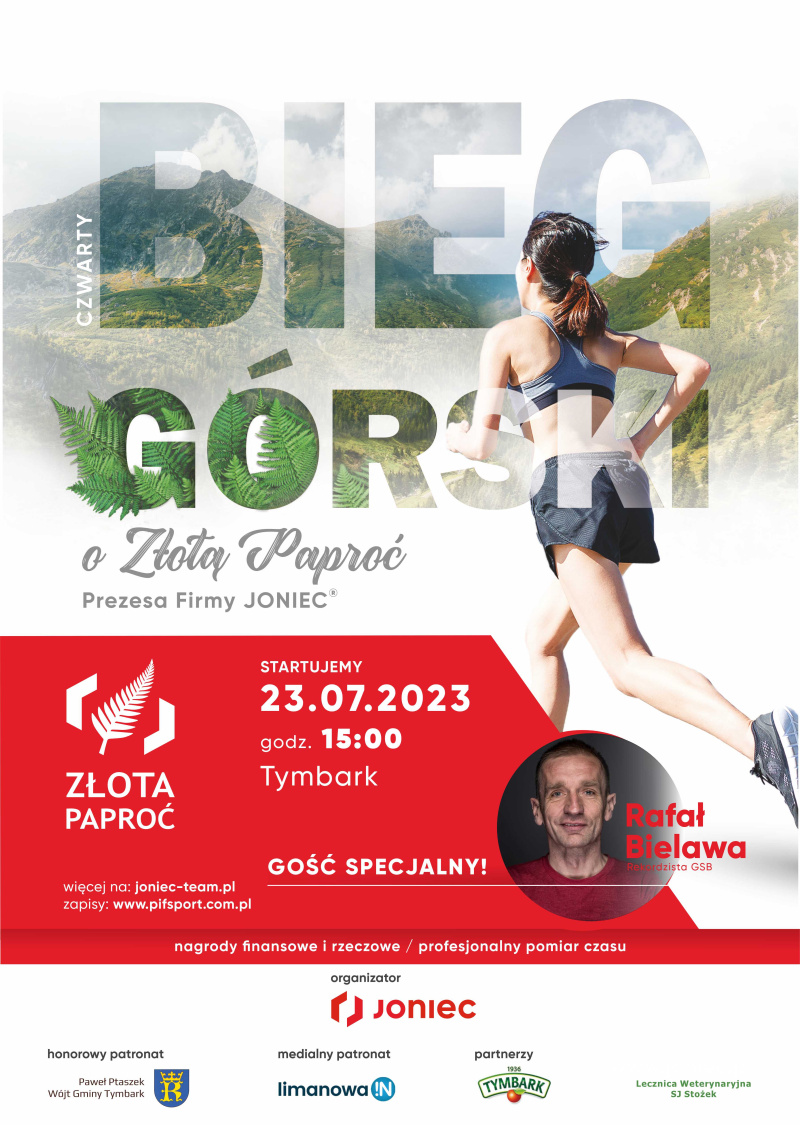 Zbliża się IV edycja Biegu Górskiego o Złotą Paproć Prezesa Firmy JONIEC® Zbliża się IV edycja Biegu Górskiego o Złotą Paproć Prezesa Firmy JONIEC®